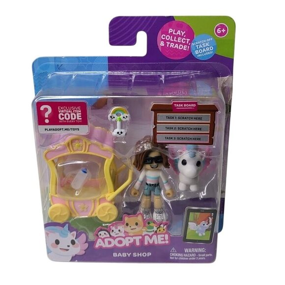 Adopt Me Baby Shop Eda Alicorn Figure Playset w/ Virtual Item Code Roblox NWT - Picture 1 of 8